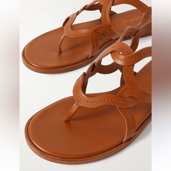 Gianvito Rossi Amalfi Leather Sandals Size 11 - Picture 3 of 13